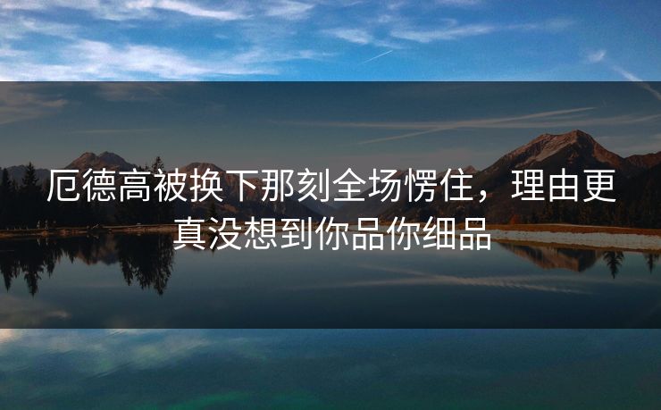 厄德高被换下那刻全场愣住，理由更真没想到你品你细品