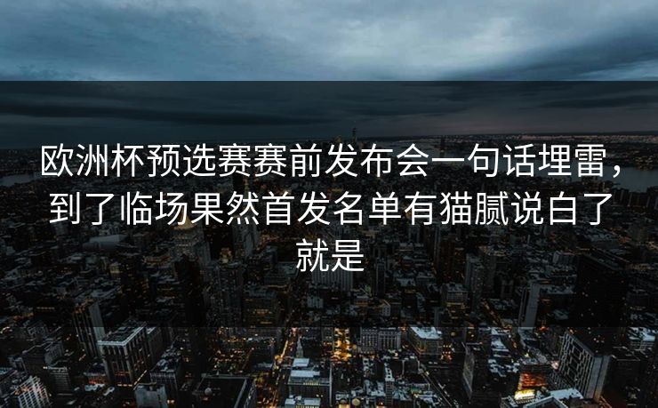 欧洲杯预选赛赛前发布会一句话埋雷，到了临场果然首发名单有猫腻说白了就是  第1张